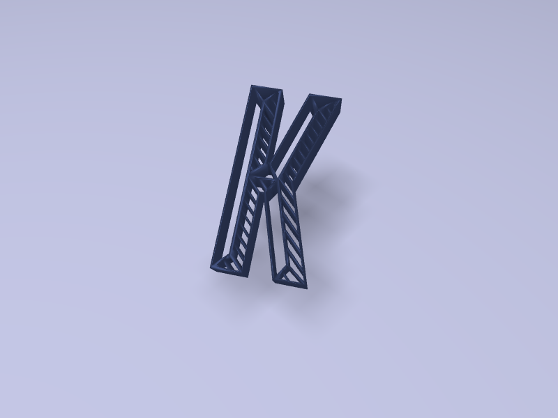 letter k 3d print
