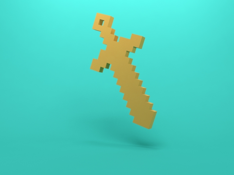 Pixelated Sword Toybox 3D Print Your Own Toys